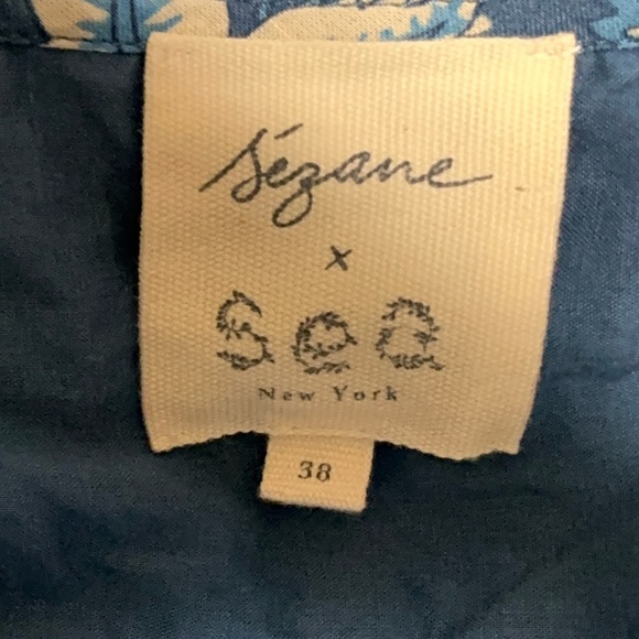 EUC Sézane x Sea NY Blandine Dress Floral Blue Dress Size 38 US 6 - Picture 14 of 16